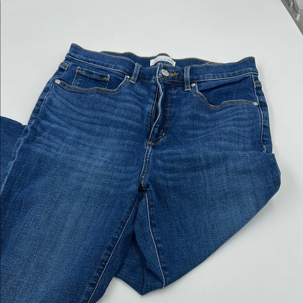 LOFT High Rise Blue kick crop Jeans Stretchy Denim